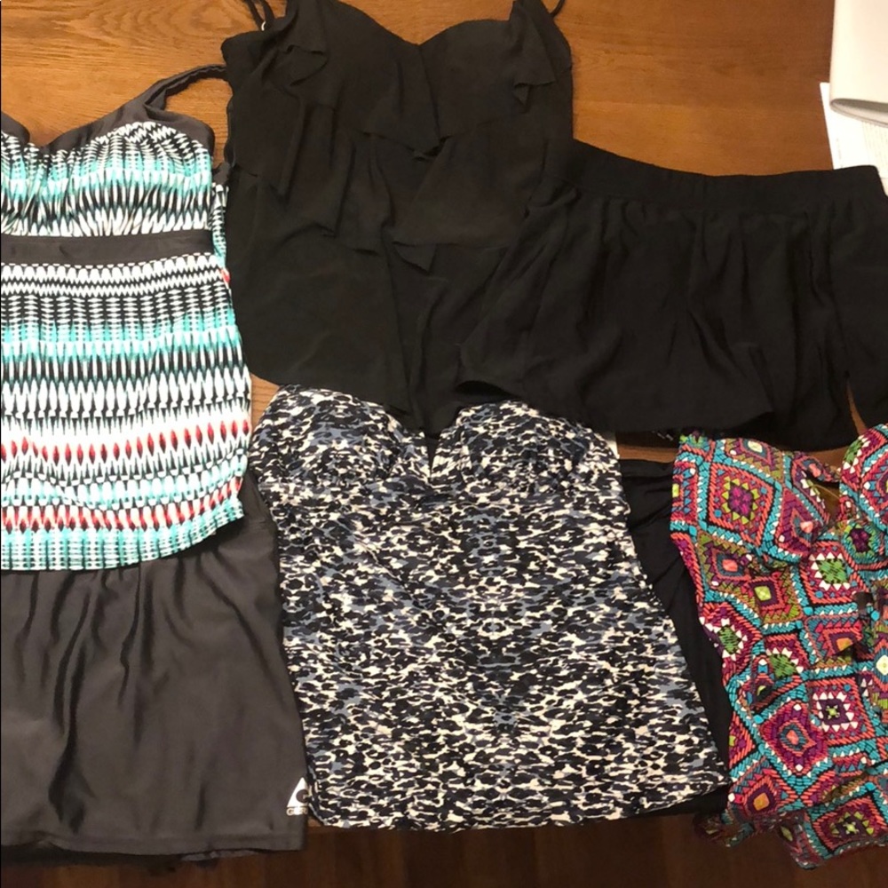 Lot of tankini tips and skirted bottom swim suits